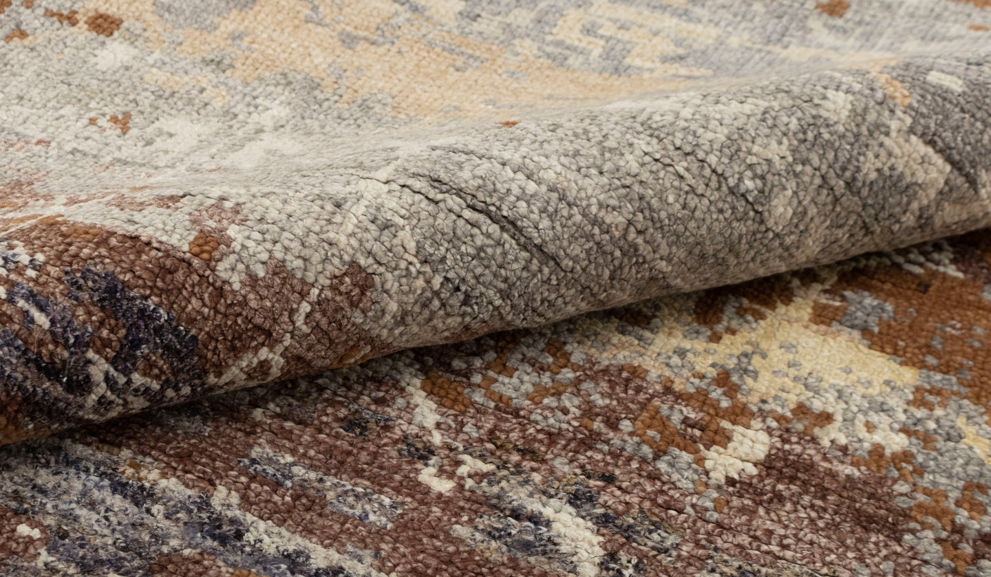 8x10 Luxe Anatolian Wool & Silk Distressed Vintage Look Rug | Shritija Rugs | Designer Rugs UK Online